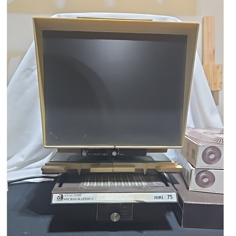 Northwest Microfilm NMI 75 Microfiche Reader Vintage Anacomp Model 75